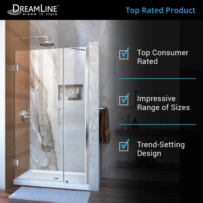 DreamLine Chrome Glass Shower Door Hinge 2 1/4" Centers 