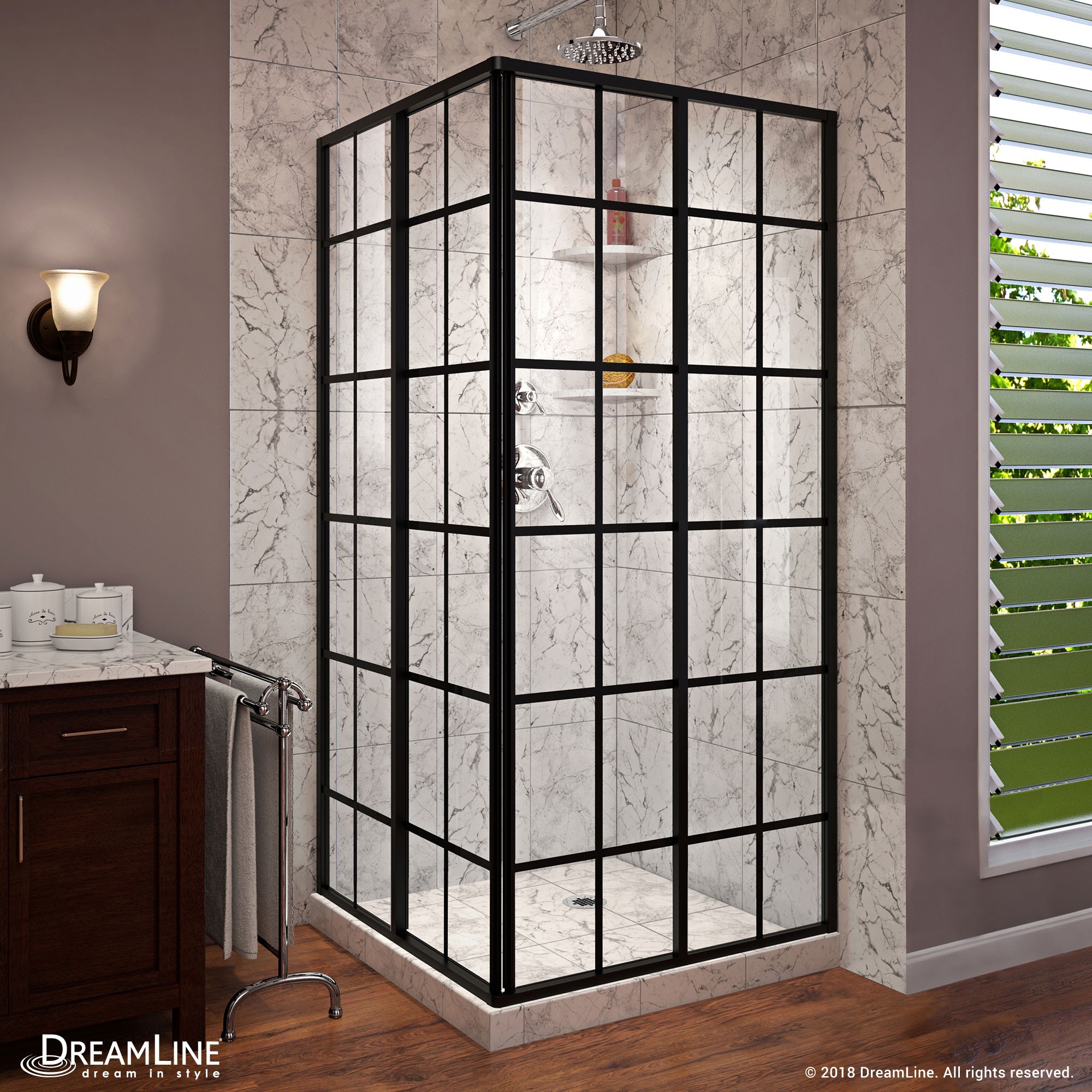 French Corner Sliding Shower Enclosure Dreamline