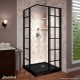 French Corner Sliding Shower Enclosure and Base