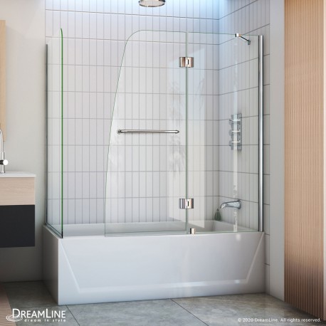 Aqua Hinged Tub Door With Return Panel, How Much Does It Cost To Install A Bathtub Door