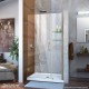 Unidoor 35 - 43 Hinged Shower Door with Glass Shelves