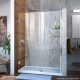Unidoor 47 - 55 Hinged Shower Door with Glass Shelves