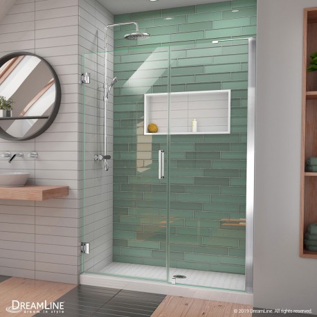 Unidoor-LS Frameless Swing Shower Door 47 - 55