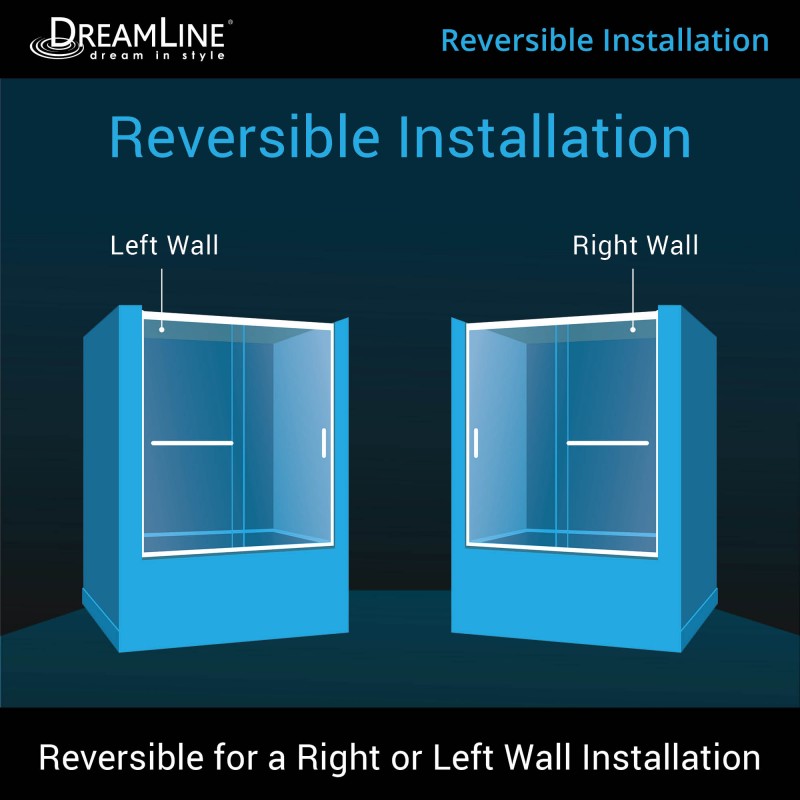 Infinity-Z Sliding Tub Door & QWALL-Tub Backwall Kit - Dreamline Infinity-Z Sliding Tub Door & QWALL-Tub Backwall Kit - Dreamline