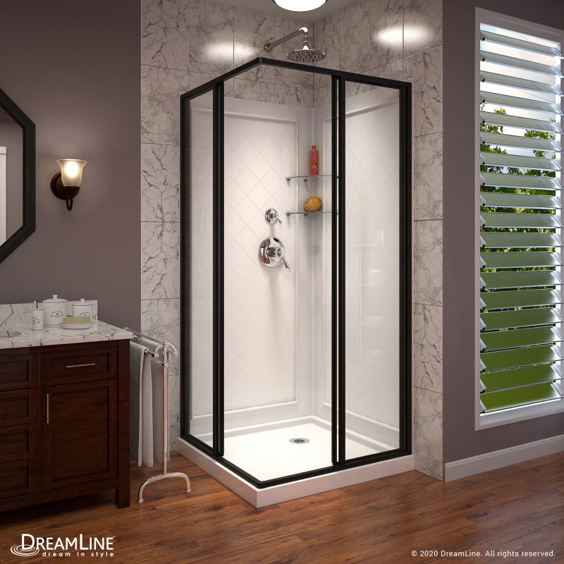 Cornerview Shower Enclosure Base and Backwall Kit Dreamline