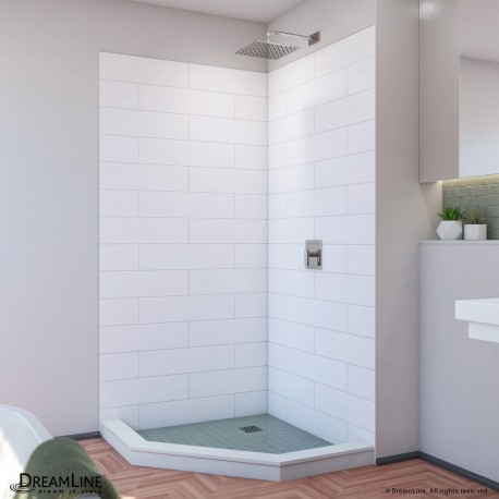DreamLine DreamStone 42 in. D x 42 in. W x 84 in. H Corner Shower Wall Kit