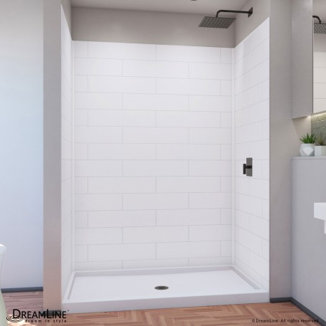DreamLine DreamStone 36 in. D x 60 in. W Base and Wall Kit