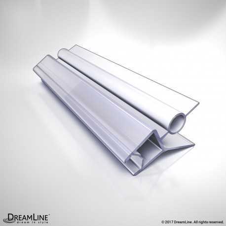 DreamLine 309D2-10, Clear Bottom Vinyl Sweep with a Deflector, 42 in. Length, for 3/8 in. (10 mm.) Glass Shower Door