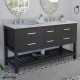Valencia 60 inch Birch & Oak Console Vanity with Double Undermount Sinks 