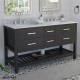 Valencia 60 inch Birch & Oak Console Vanity with Double Undermount Sinks 