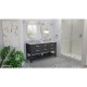Valencia 60 inch Birch & Oak Console Vanity with Double Undermount Sinks 