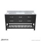 Valencia 60 inch Birch & Oak Console Vanity with Double Undermount Sinks 
