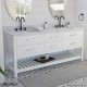 Valencia 72 inch Oak Console Vanity with Double Undermount Sinks 