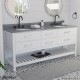 Valencia 72 inch Oak Console Vanity with Double Undermount Sinks 