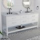 Valencia 72 inch Oak Console Vanity with Double Undermount Sinks 