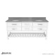 Valencia 72 inch Oak Console Vanity with Double Undermount Sinks 