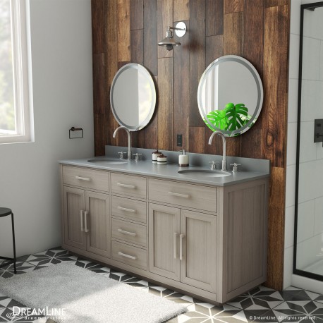 Dexterity 72 inch Oak Vanity with Double Undermount Sinks 