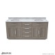 Dexterity 72 inch Oak Vanity with Double Undermount Sinks 