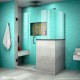 Unidoor Plus 47 - 48 in. x 30 3/8 - 40 3/8 in. Hinged Shower Enclosure, 24 in. Inline Buttress Panel