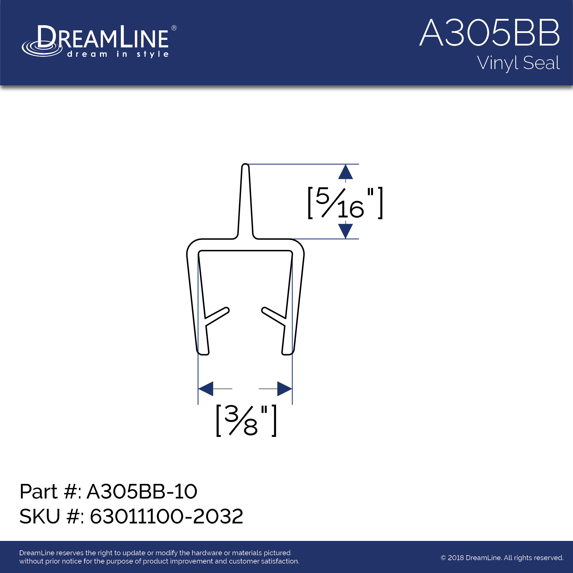 DreamLine 063009000-2032 80 L-Strike with Adhesive Backing Clear