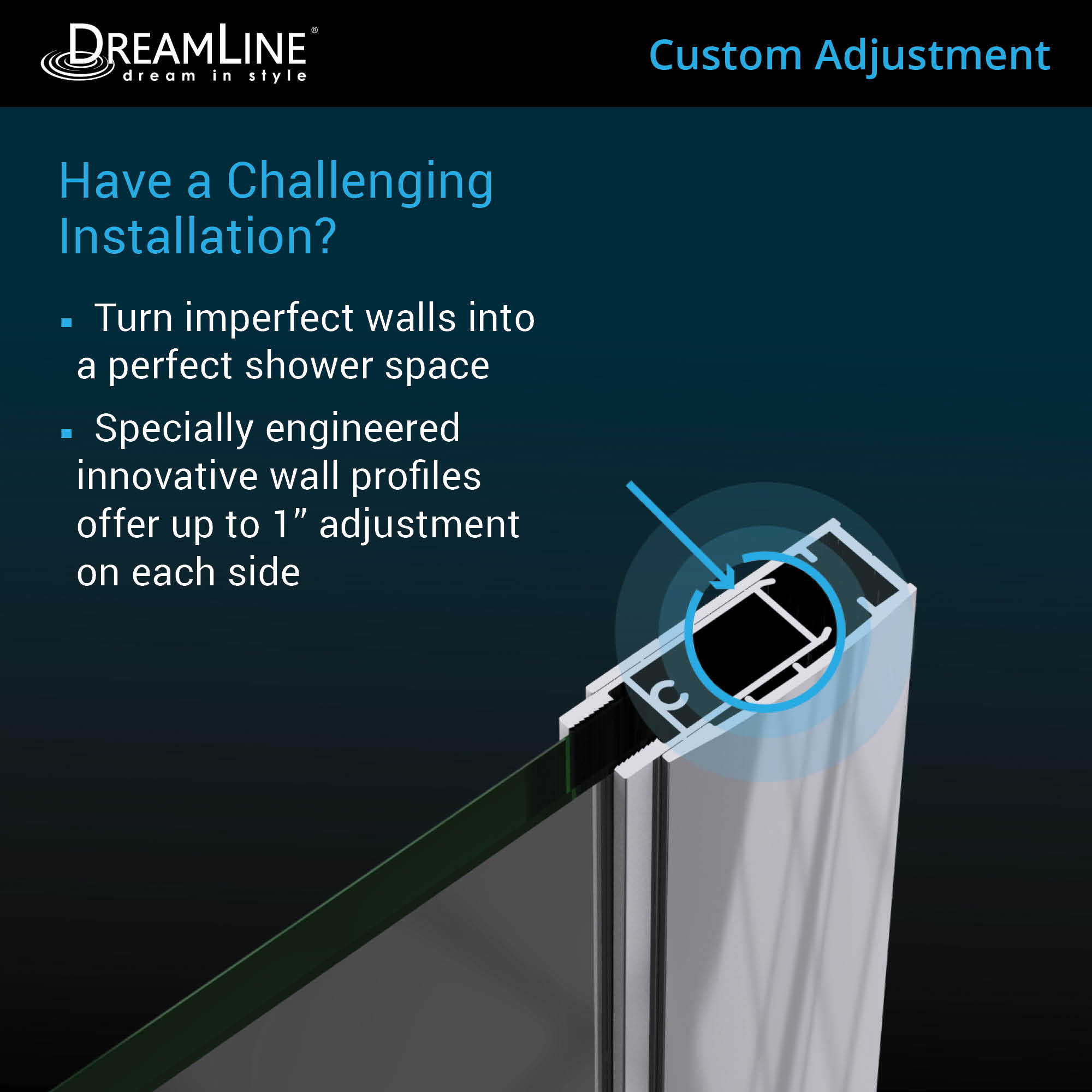 DreamLine Elegance-LS 45 3/4 - 47 3/4 in. W x 72 in. H Frameless Pivot Shower Door in Satin Black