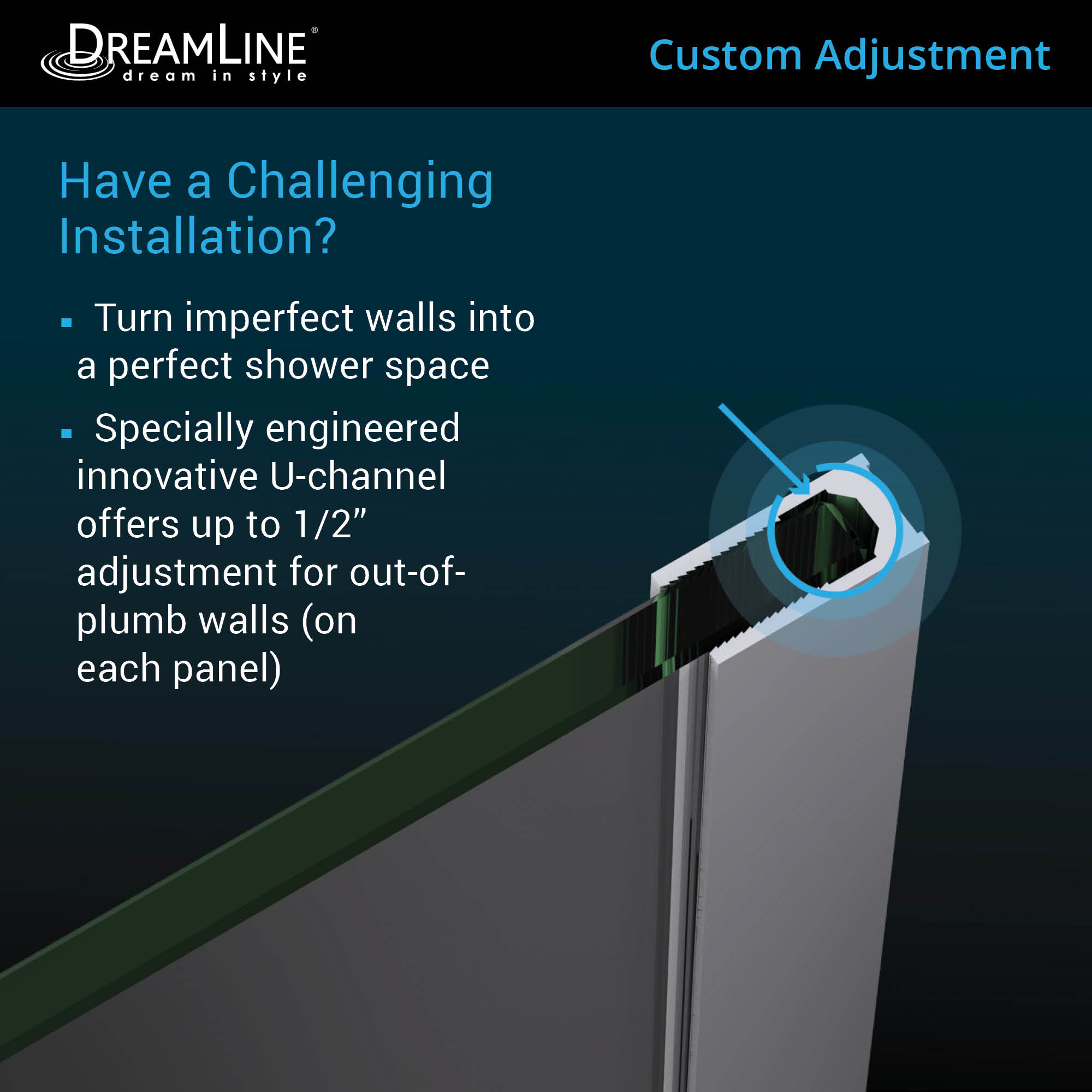 DreamLine Linea Two Individual Frameless Shower Screens 34 in. and 30 in. W x 72 in. H, Open Entry Design in Oil Rubbed Bronze