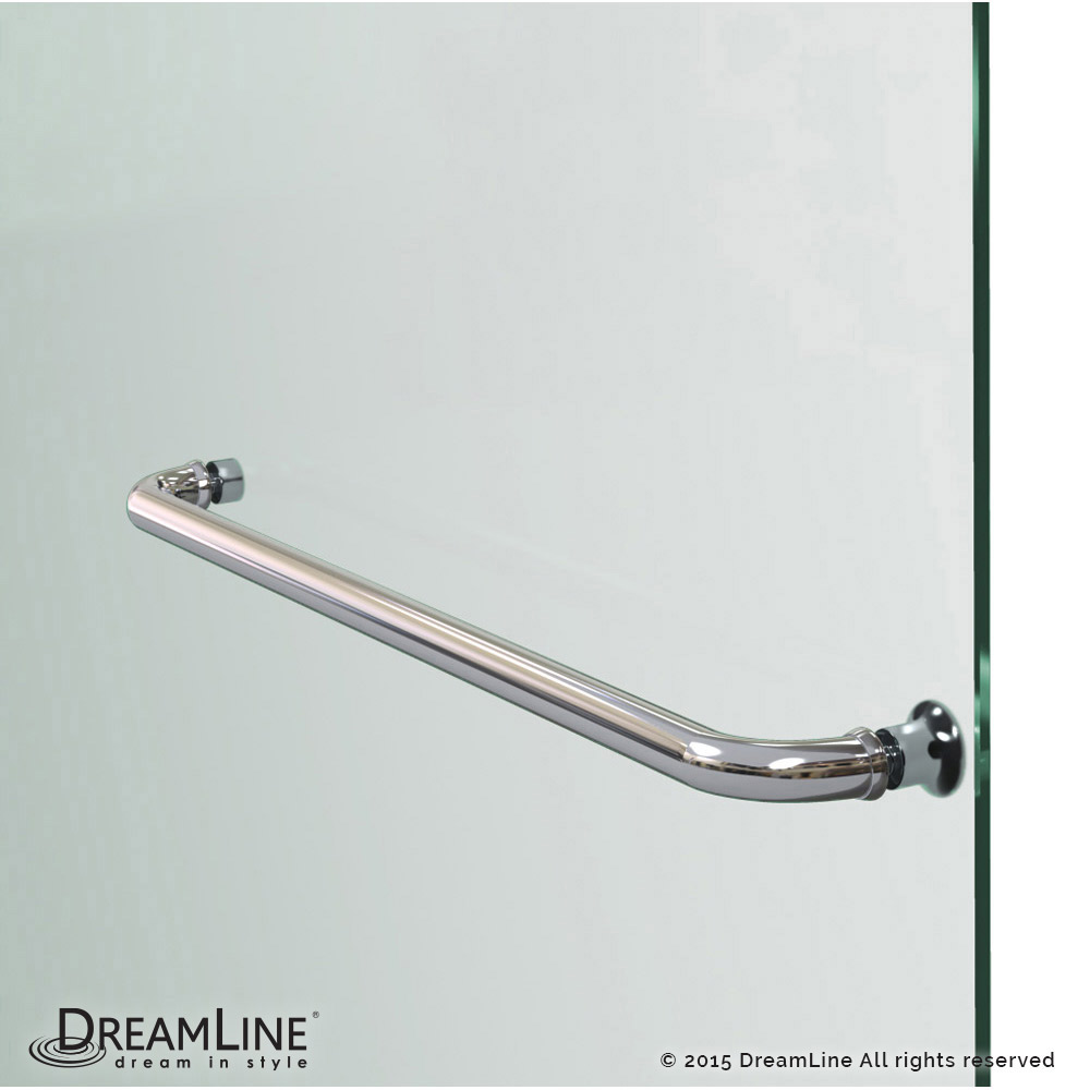 DreamLine Aqua Ultra 48 in. W x 58 in. H Frameless Hinged Tub Door in Chrome