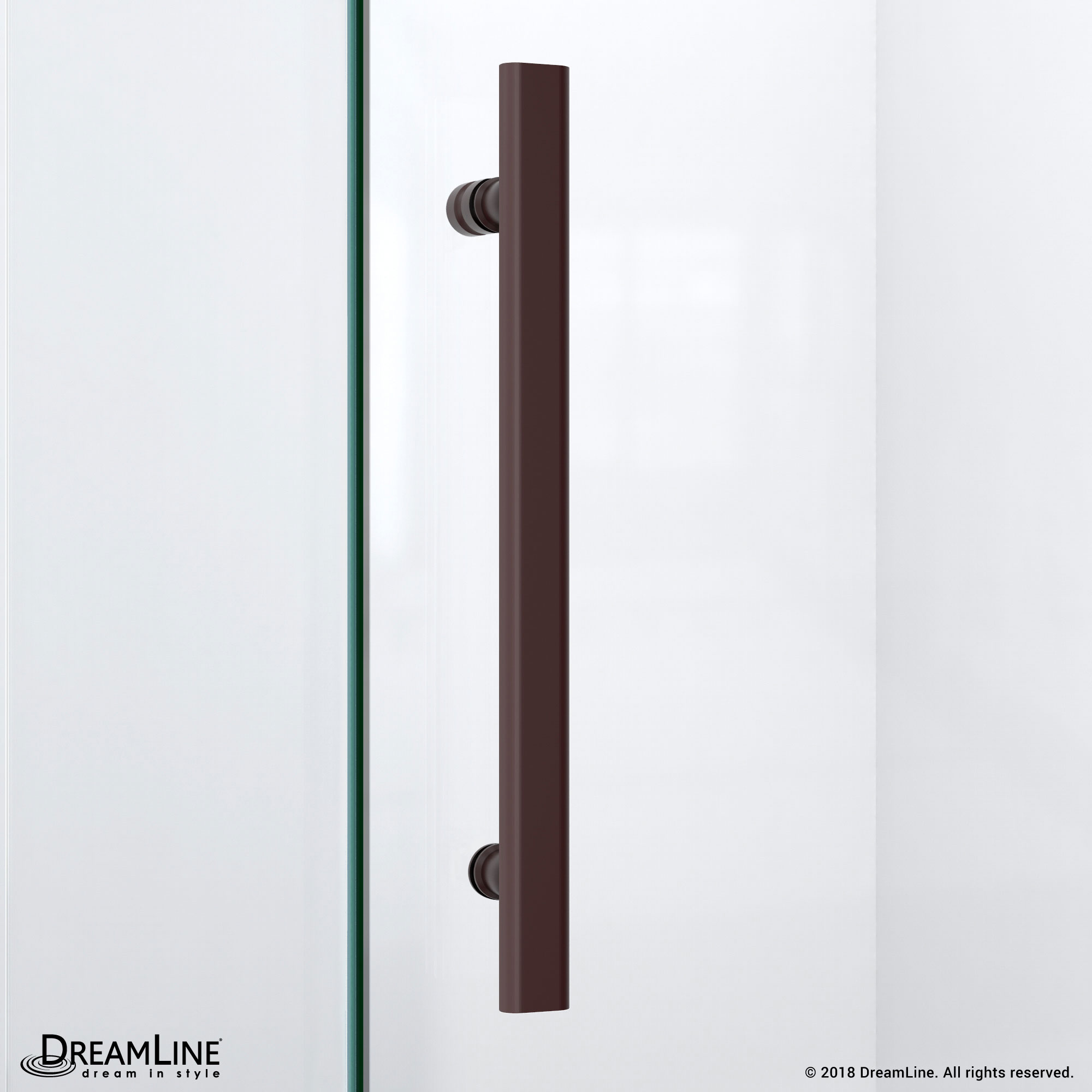 DreamLine Prism Lux 36 in. D x 36 in. W x 74 3/4 in. H Hinged Shower Enclosure in Oil Rubbed Bronze, Corner Drain White Base Kit