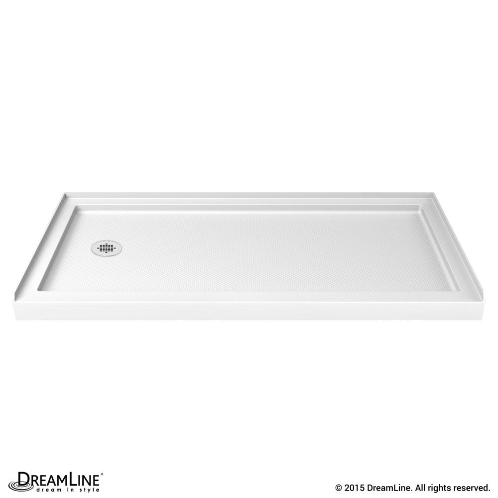 SlimLine 36" by 60" Single Threshold Shower Base and QWALL-5 Shower Backwall Kit