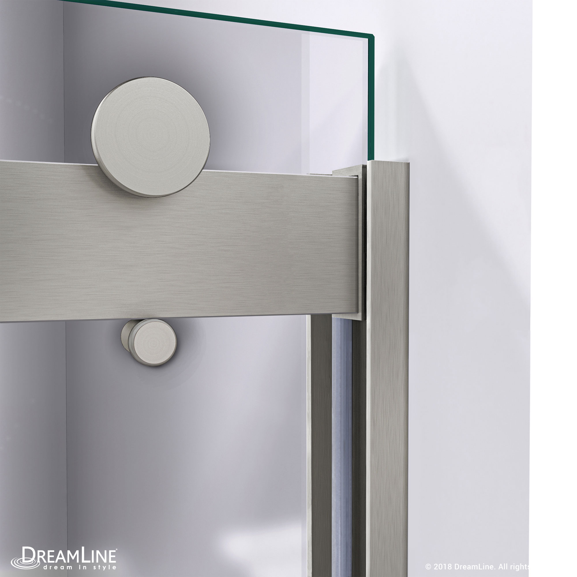 DreamLine Sapphire 56-60 in. W x 60 in. H Semi-Frameless Bypass Tub Door in Brushed Nickel