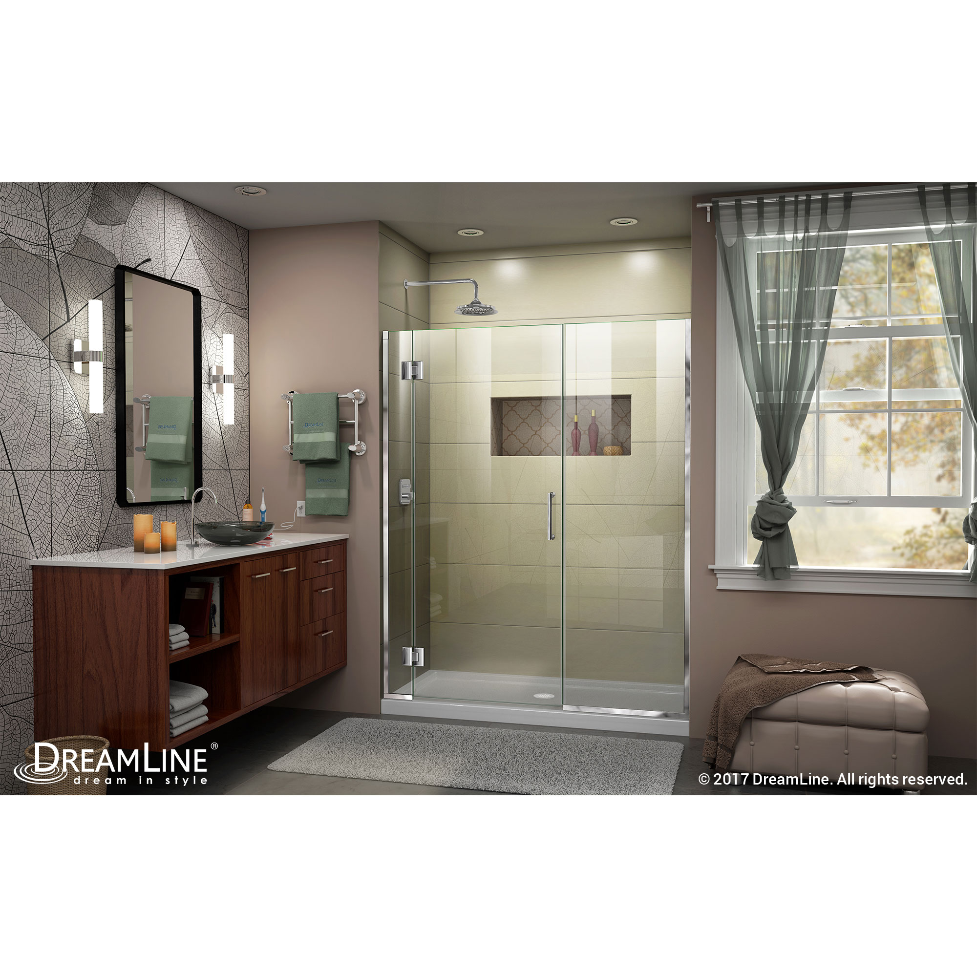 DreamLine Unidoor-X 47 1/2-48 in. W x 72 in. H Frameless Hinged Shower Door in Chrome